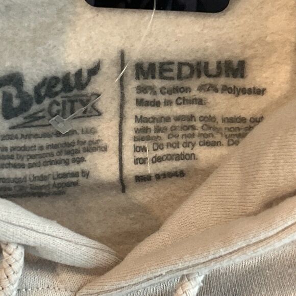 Busch Light Hunting Deer Camo Brown Beer Logo Hoodie Tan Size Medium Mens New - Picture 7 of 9